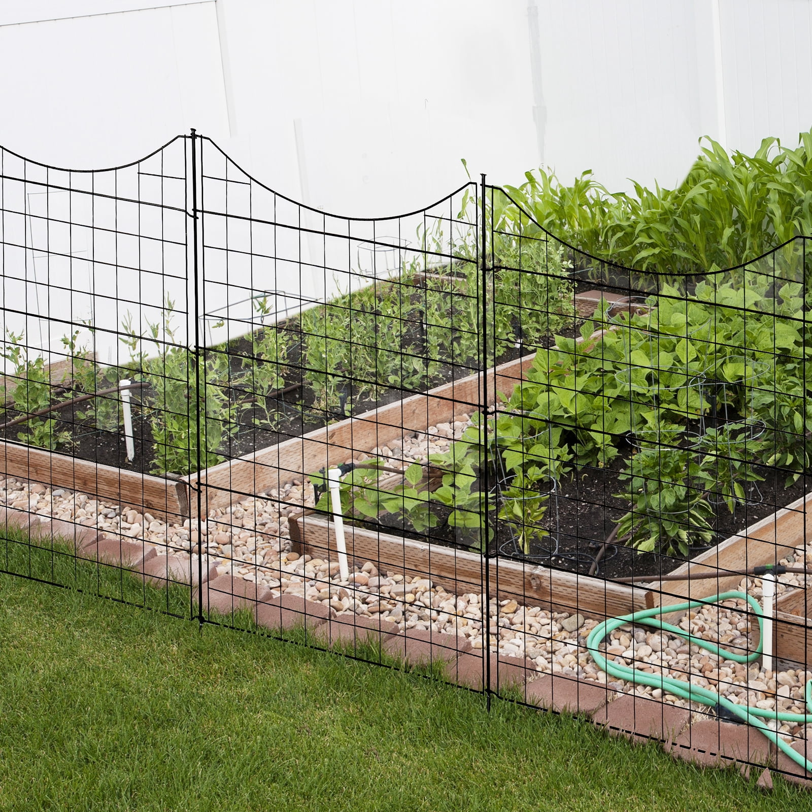 ZephyPaws 36"x39" 5-Panel Metal Garden Fence No Dig Decorative Animal Barrier, Rustproof Steel Landscape Border Fencing for Yard Lawn Patio Flower Bed Protection, Black