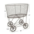 thumbnail image 2 of Woven Paths Vintage Laundry Basket with Wheels, Brown, 2 of 7