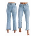 thumbnail image 3 of Women'S Jeans High Waisted Pants Summer Fashion Straight Leg Raw Hem Denim Pants Light Blue M, 3 of 7