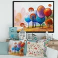 thumbnail image 2 of Designart 'Colourful Trees Abtract Impression III' Traditional Framed Canvas Wall Art Print, 2 of 5
