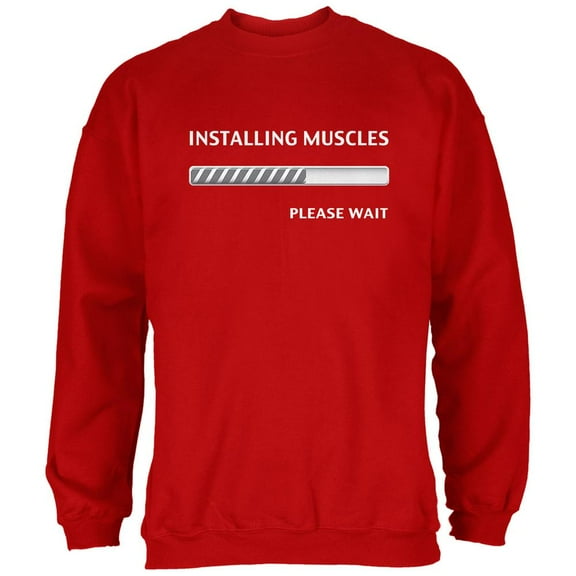 Installing Muscles Red Adult Sweatshirt - 2X-Large