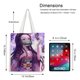 thumbnail image 5 of Demon Slayer: Niña Nezuko Bolso de tela con estampado de lienzo para mujer, bolsa de compras reutilizable y estética, con cremallera interior, regalo para mujer,38*45cm., 5 of 6