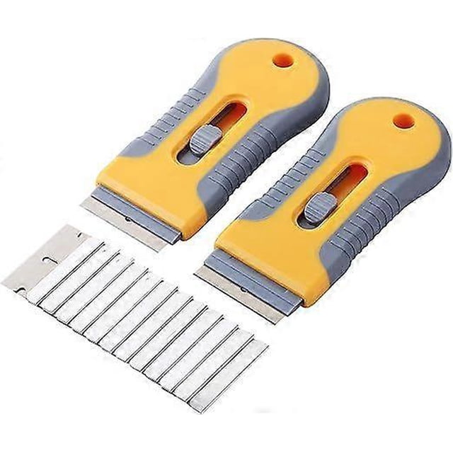 Razor Blade Scraper, 2 Pack, Razor Scraper Set with 30 Extra Blades, Razor Scraper, Window Scraper, Scraper Tool, Glass Scraper, Scraper Blades, Blade