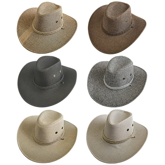 harmtty Breathable Cowboys Hat Sunscreen Wide Brim Sweat-wicking Panama Hat Outdoor Supplies ,Beige
