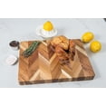 thumbnail image 3 of Acacia Herringbone Rectangular Cutting/Serve Board With Inset Handles, Large, 3 of 6