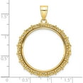 thumbnail image 4 of 14K Yellow Gold Wideband Distinguished Coin Jewelry 14Ky Polished Fancy Prong 27.0Mm Bezel Pendant - Jbsp, 4 of 5