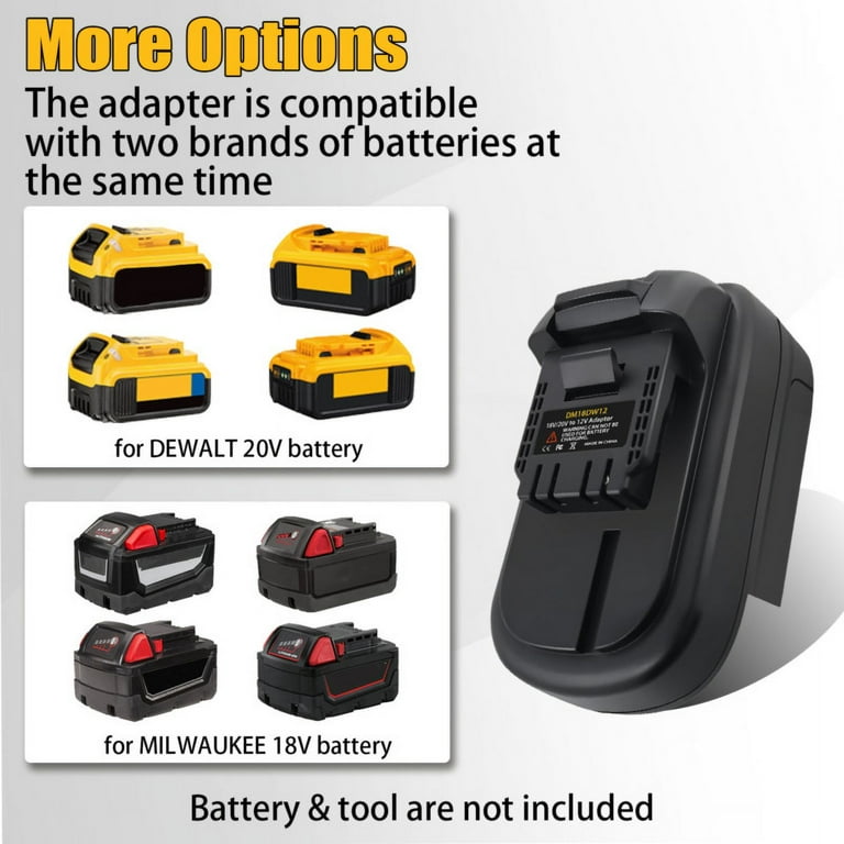 Battery Adapter for Milwaukee 18V to 12V Power Tools DM18DW12 Adapter Converter for Dewalt 20V Milwaukee M18 18V to Replace for Dewalt 12V Li ion Battery Adapter Only Walmart
