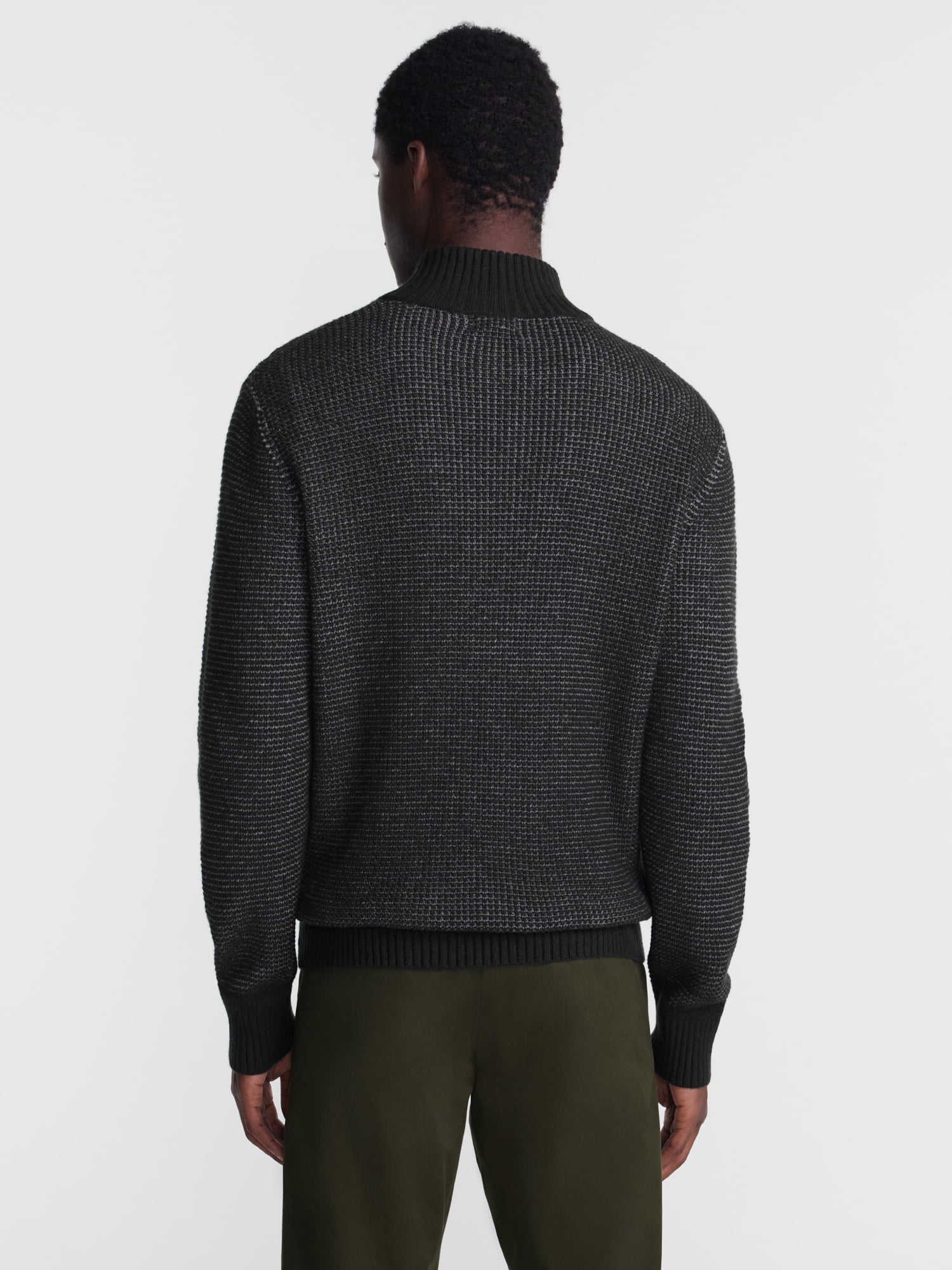 George Men's and Men's Big & Tall Waffle Button Up Mock Neck Sweater, Midweight, Sizes XS-5XT