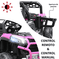 thumbnail image 2 of Montable Eléctrico para Niños 4x2 con Luces Delanteras Puertas Volante con Sonido Bluetooth Batería 12V desde 3 Años hasta 30 kg - Rosa, 2 of 7