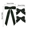 thumbnail image 3 of Green Velvet Hair Bows 2 Sizes Long and Basic Hair Bow Set for Toddler Girls Long Ponytail Knot Bows Alligator Clip Hair Accessories for Little Girls,3PCS, 3 of 6