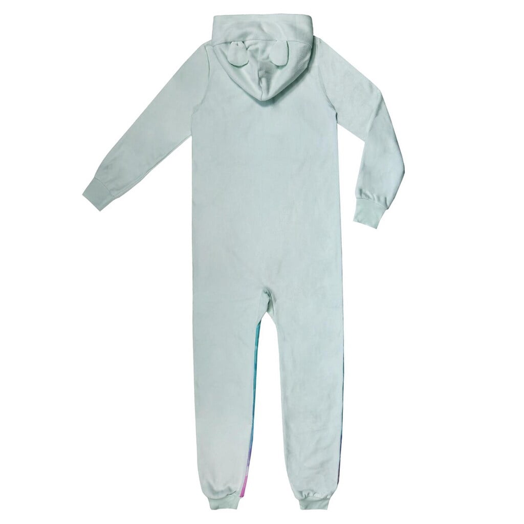 Girls White & Blue Puppy Dog One Piece Sleeper Bodysuit w/ Hood X-Small (4/5)