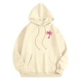 thumbnail image 7 of felwors Oversized Puff Graphic Hoodies for Teens & Young Adults - Trendy Cute Preppy Y2K Long Sleeve Sweatshirts with Pockets(Beige, S), 7 of 7