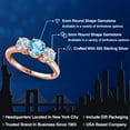 thumbnail image 2 of Gem Stone King 18K Rose Gold Plated Silver Swiss Blue Topaz and Lab Grown Diamond Engagement Ring for Women | 2.00 Cttw | Round 6MM | Gemstone November Birthstone | Size 8, 2 of 6