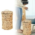 thumbnail image 6 of 4 Gallons Wicker Trash Can with Lid - Bathroom Garbage Can - Boho Hand Woven Natural Water Hyacinth Wicker Waste Basket for Bedroom, Living Room, Home, Office, 6 of 6