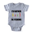 thumbnail image 1 of CafePress - I'D Rather Be Fishing - Cute Infant Baby Football Bodysuit, 1 of 1