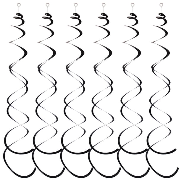 Inteprter Guirnalda colgante de 6 pack/lote, artesanía exquisita, decorativa, amplia aplicación para colgante en de cumpleaños Kits de decoración para fiestas Negro