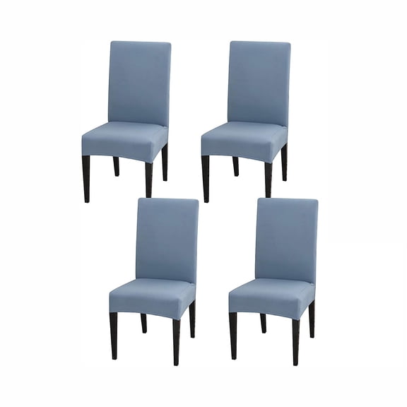 Washable Chair Protector, Anti-Wrinkle Spandex Fabric Dining Slipcovers for Your Quick Refresh, Set Of 4 in Fashionable Light Blue With Elastic Hem Fit for Widespread Use