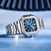 PAGANI DESIGN Men's Quartz Watch 37MM Stainless Steel Sports Waterproof Business Wrist Watch for Men, Synthetic Sapphire, Japan TMI VH31 Movt, PD-YS019