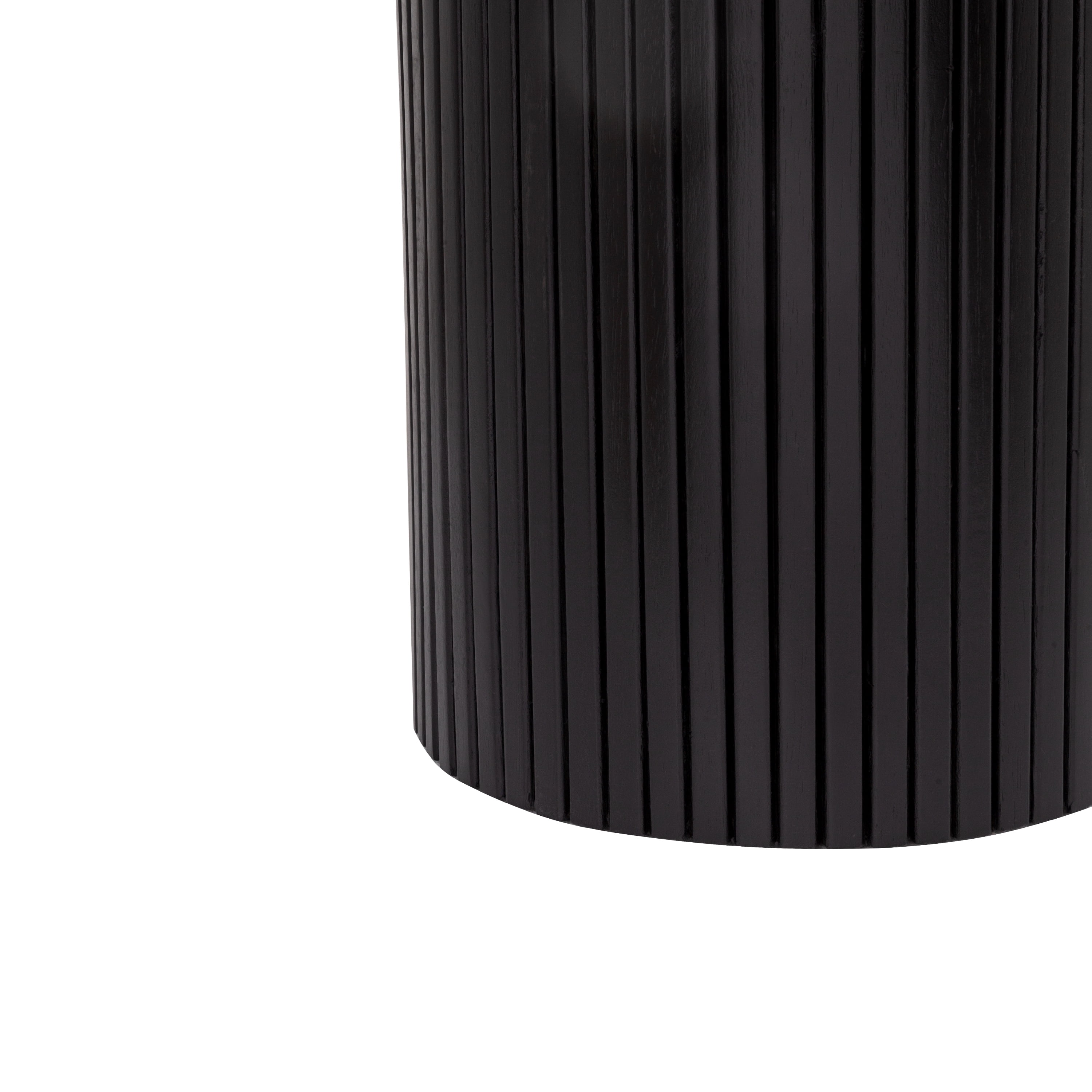 SHYFOY Round Solid Wood End Table Black Pedestal Side Table Living Room Furniture Accent End Table,Full Assembled
