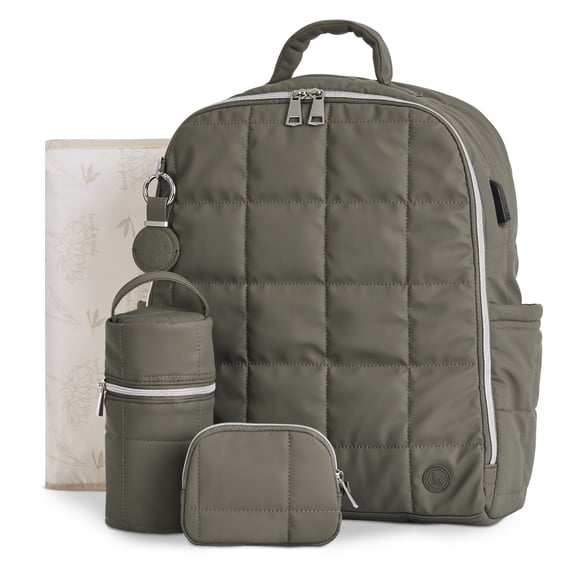 Hannah & Sophia North Backpack 5pc Set, Forest Green