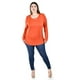 thumbnail image 5 of Blusa con encaje y escotre cruzado Roman Fashion /Tallas Extras, 227 (Ladrillo) naranja 42, 5 of 6