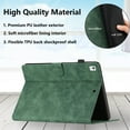 thumbnail image 6 of Allytechgroup Case for iPad 9th/8th/7th Generation with Stand/Pencil Holder/Pockets/Magnetic Smart PU Leather Embossed Flower Wallet [Auto Wake/Sleep] Cover for iPad 10.2 inch 2021/2020/2019, Green, 6 of 10