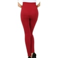 thumbnail image 2 of Sakkas Cable Knit Fleece Lined Leggings - Red - One Size, 2 of 7