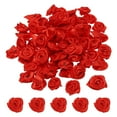 thumbnail image 1 of Unique Bargains Mini Satin Ribbon Roses Tiny Fabric Flowers Embellishments Rosettes Applique Red 50 Pcs, 1 of 5