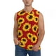 thumbnail image 1 of Fotbe Sunflowers On Red Men's Camiseta sin Mangas Estampada para Hombres, Playera Casual para Gimnasio, Entrenamiento, Playa-Medium, 1 of 7