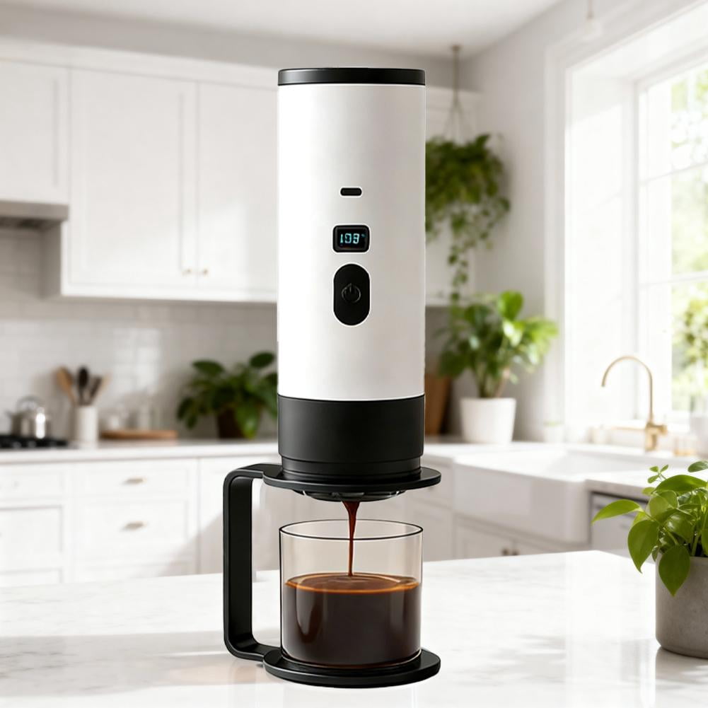 Portable Electric Coffee Maker with Heating 7800mAh Rechargeable Travel Espresso Machine for Camping Car Office