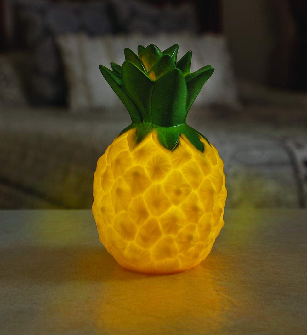 Pineapple LED Night Light Tropical Mini Table Lamp Centerpiece Party Fun Decor