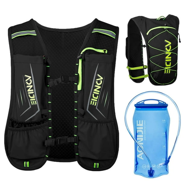 AONIJIE Running Hydration Backpack with 2*500ml Soft Flask & 1.5L Bladder, Adjustable & Lightweight Hydration Vest for Hiking Cycling Race Marathon