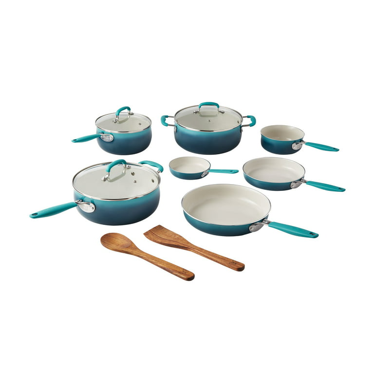 The Pioneer Woman 12-Pieces Porcelain Enamel Classic Ceramic Cookware –  UnitedSlickMart