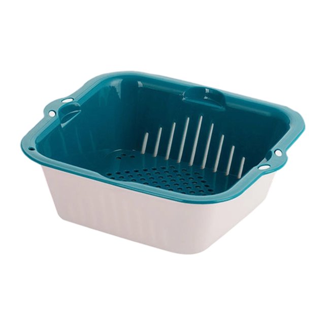 Cesta organizadora de cocina de plástico apto para alimentos, escurridor, contenedor de almacenamiento para verduras que ahorra espacio, fácil de limpiar, multiusos.