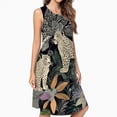thumbnail image 2 of Jungle Leopards Tropical Leaves Dress Loose Women'S Dress Beach Dresses With Pockets Dresses For Womens, 2 of 4