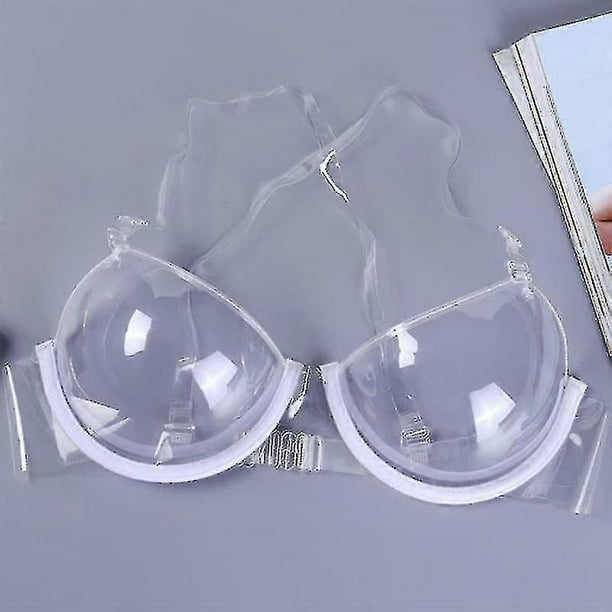Women 3/4 Transparent Clear Push Up Bra Ultra-thin Strap Invisible Bras Underwear