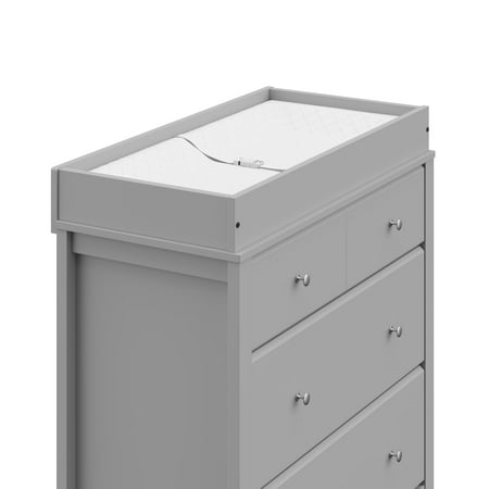 Storkcraft Horizon 3 Drawer Modern Changing Dresser Pebble Gray