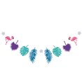 thumbnail image 1 of KAKOWELY Guirnalda de tela no tejida con diseño de flamencos para fiestas de cumpleaños y festivales (morado), 1 of 4