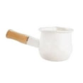 thumbnail image 2 of Olla de leche esmaltada, cacerola pequeña para cocinar, olla para gachas, olla para derretir mantequilla, olla multifuncional para leche, olla para sopa para viajes en RV y hogar Blanco, 2 of 9