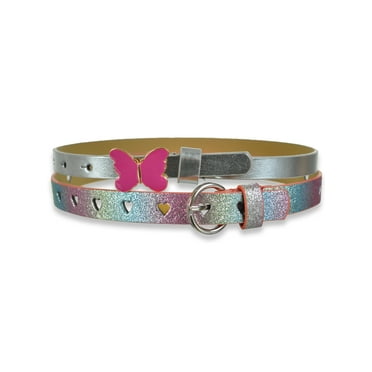 Illuminate Girls 2 Pack Skinny Belts Pink L Xl Walmart Com