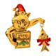 thumbnail image 1 of Broche navideño con forma de gato para pesca, joyería decorativa, regalo, ropa de metal, solapa de gato Oro, 1 of 9