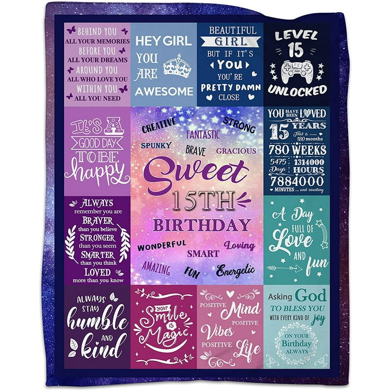 15 Year Old Girl Gifts for Birthday Blanket - Quinceanera Gifts
