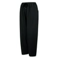 thumbnail image 6 of Diufon Men's Casual Wide Leg Pants Elastic Waist Drawstring Loose Pant Trendy Solid Color Trousers with Pockets, 6 of 7