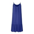 thumbnail image 4 of Women Dresses Plus Sleeveless Dresses Sling Sexy Solid Fashion Dresses Dark Blue Trendy Skirt Size S, 4 of 7