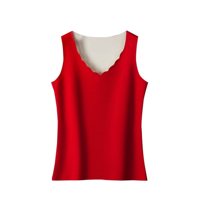 EGNMCR sous-Vêtements Thermiques pour Femmes, Pull Décontracté Sans Manches à Col Rond, Haute Élasticité, Garde au Chaud, Polyester