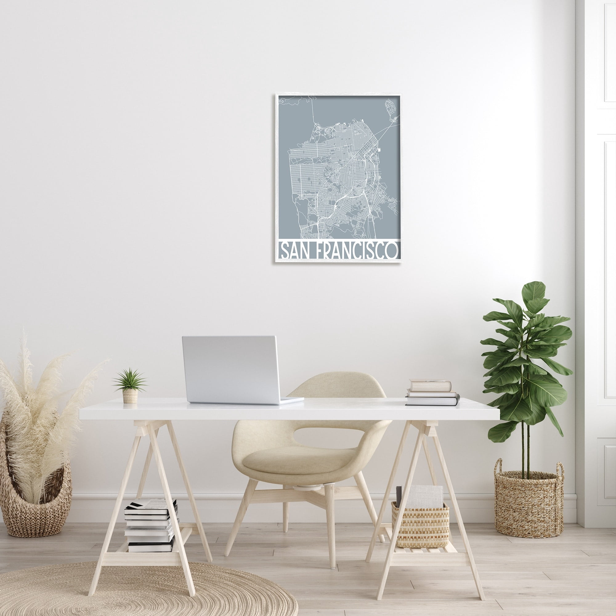 Stupell Industries San Francisco Geometric Street City Map California Transportation, 24 x 30, Design by Daphne Polselli