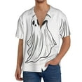 thumbnail image 1 of Fotbe Cute Ghost Simple Drawing Camisa Estampada de Manga Corta para Hombre, Casual de Verano, Estilo Playero, Sin Arrugas-3X-Large, 1 of 5