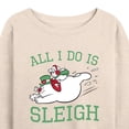 thumbnail image 3 of Frosty The Snowman - Christmas - All I Do Is Sleigh - Women's Lightweight French Terry Long Sleeve Shirt, 3 of 5