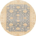 thumbnail image 1 of Ahgly Company Indoor Round Abstract Pastel Orange Oriental Area Rugs, 3' Round, 1 of 6