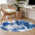 thumbnail image 4 of Round Rug 4Ft Washable Non-Slip, Blue Grey Circle Area Rugs for Living Room Bedroom, Modern Abstract Gradient Texture Aesthetic Indoor Floor Mats Carpet Runner for Home Decor Aesthetic, 4 of 8